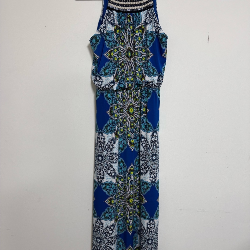 Blue Printed Women’s Maxi Jumpsuit